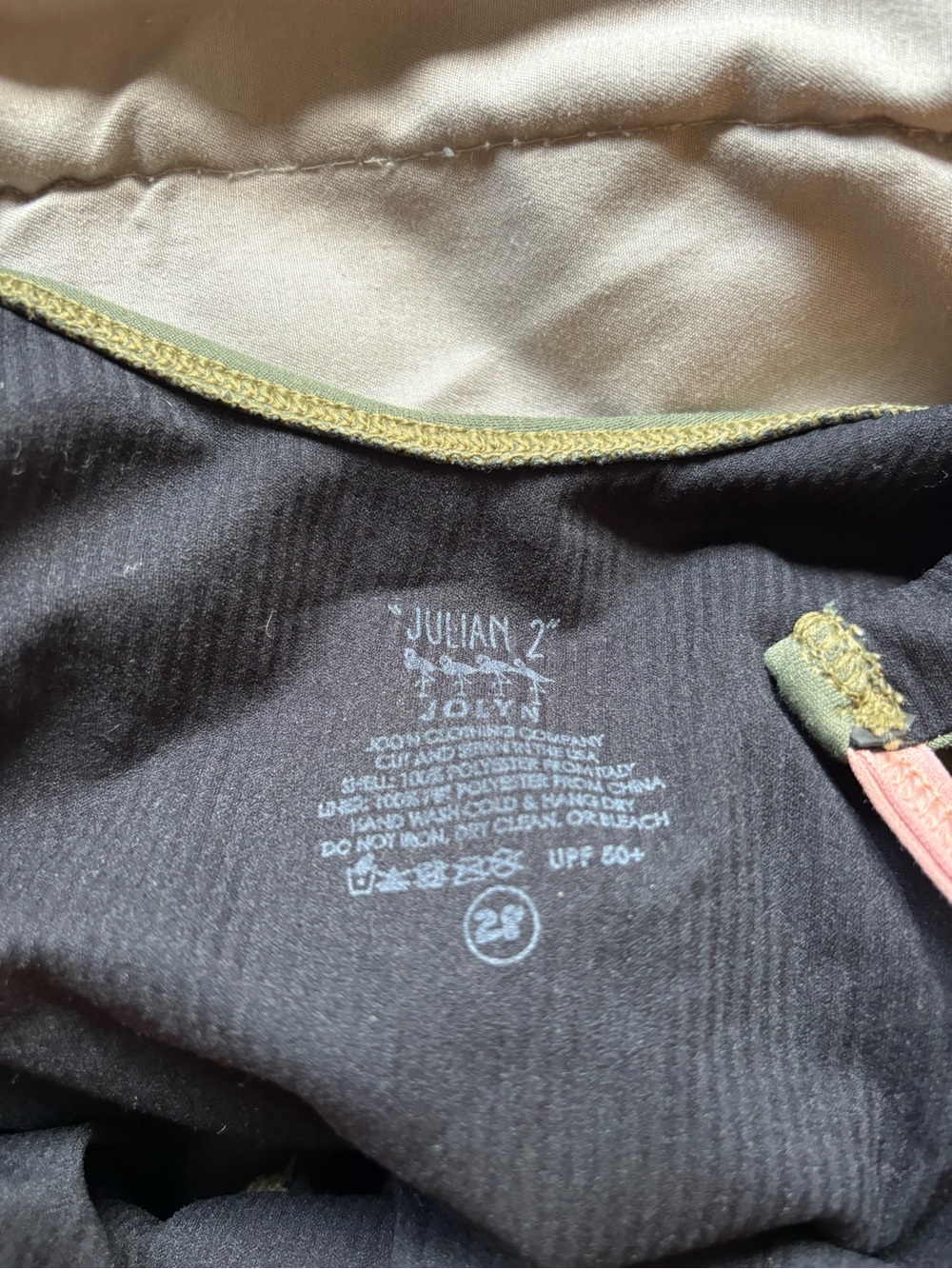 Jolyn Clothing Black and Olive Green Swimsuit Interior - Picture 3 of 3